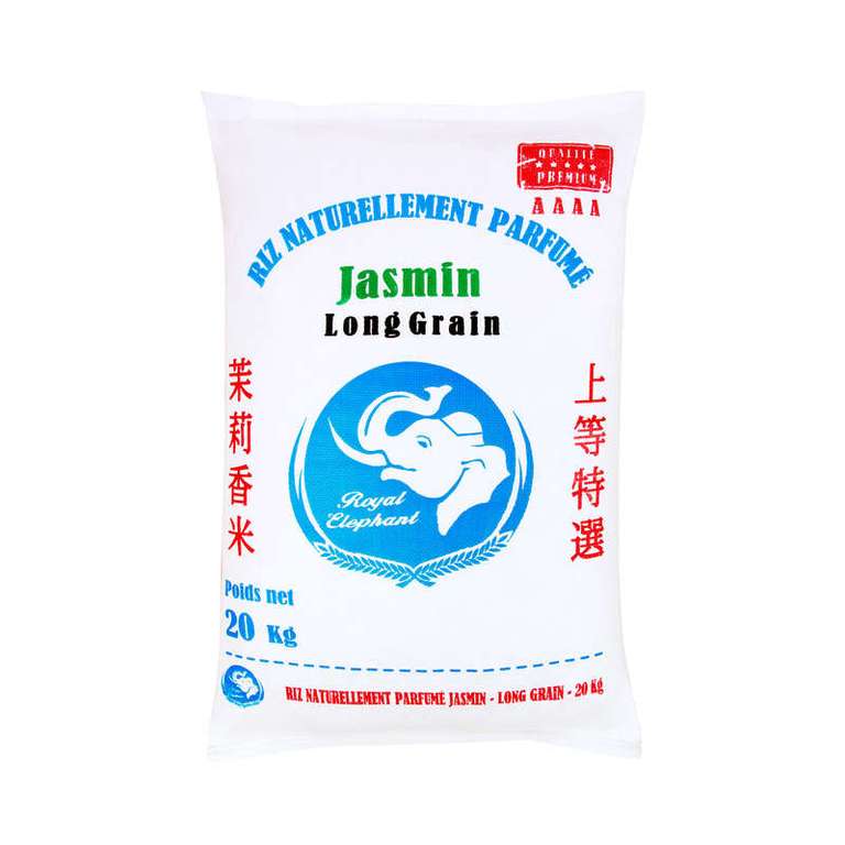 Sac de riz long grain jasmin Royal Elephant (20 Kg)