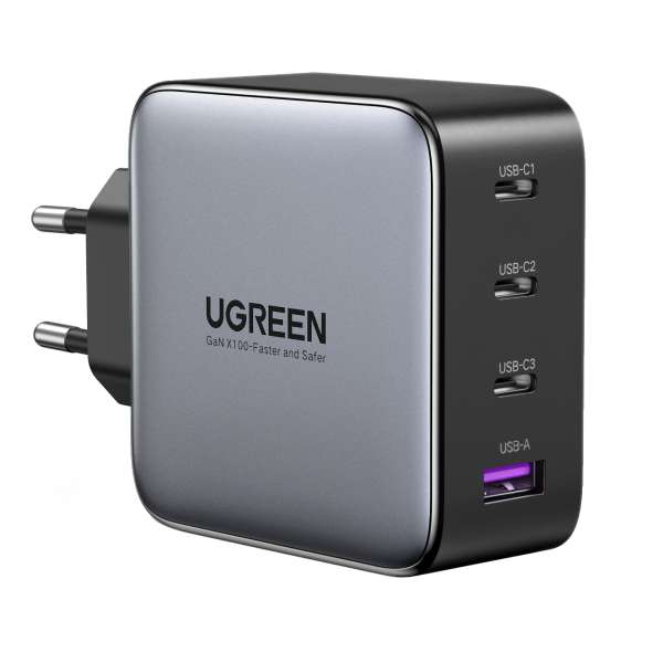 Chargeur GaN UGreen Nexode - 100W, 3 ports USB Type-C + 1 Port USB type A (ugreen.com)