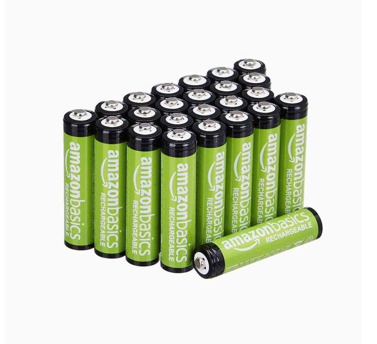 Lot de 24 Piles rechargeables Amazon Basics AAA préchargées - 800 mAh