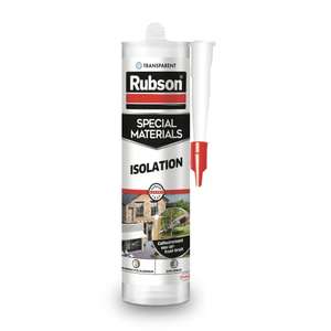 Joint silicone pour isolation thermique et isolation phonique Rubson Mastic Special Materials Isolation Transparent (280 ml)