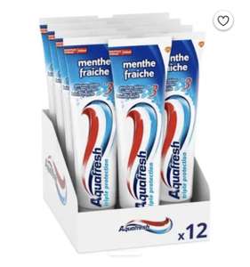 Lot de 12 tubes de dentifrices Aquafresh