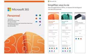Abonnement d'un an au pack Microsoft Office 365 Personnel (Dématérialisé)