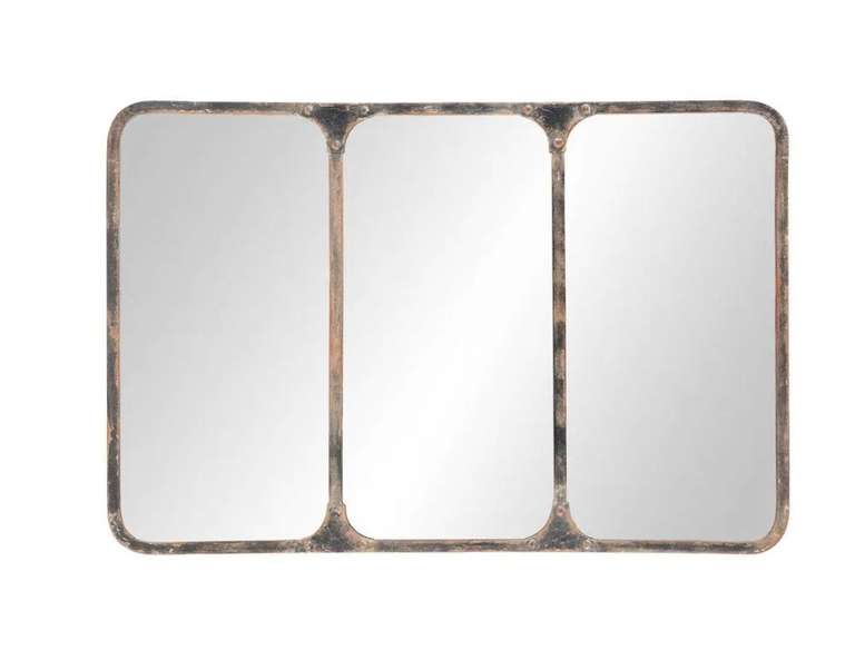 Miroir industriel en métal noir Titouan - 106x72cm