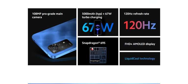 Smartphone 6.67" Xiaomi Redmi Note 11 Pro 5G (Version globale) - NFC, 6 Go RAM, 64 Go