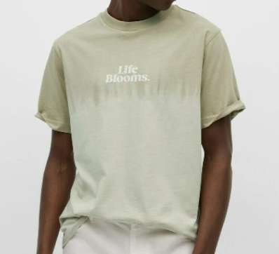 T-Shirt Mango Homme - 100% coton - Vert (du S au L)