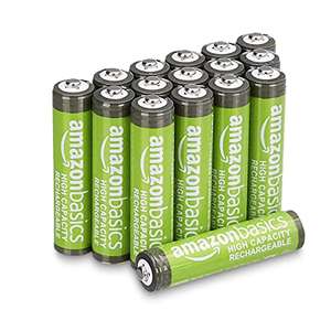 Lot de 16 piles rechargeables Amazon Basics AAA - 850 mAh