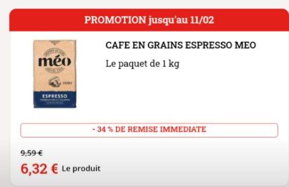 Acheter du café en grain Méo Gastronomique en sachet de 1Kg et livrable  partout en France - CAFE ESPRESSO SHOPPING - CAFE ESPRESSO SHOPPING
