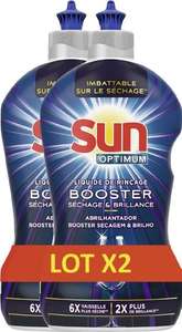 Lot de 2 Liquides de rinçage Sun Optimum booster lave-vaisselle séchage & brillance (Via 6.71€ sur la carte de fidélité)