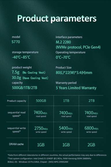 SSD Nvme Pcie Gen 4 Fanxiang S770 - 2To –