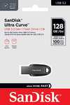 Clé USB 3.2 SanDisk Ultra Curve (‎SDCZ550-128G-G46) - 128 Go