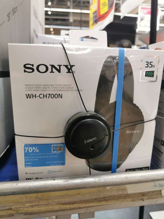 Casque sans fil Bluetooth à réduction de bruit Sony WH-CH700N (via 55.99€ sur la carte de fidélité)