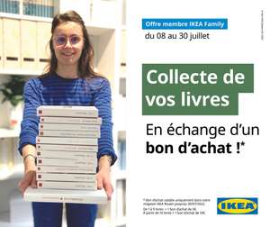 [Ikea Family] 5€ en bon d'achat dès 1 livre rapporté, 10€ dès 10 livres rapportés - Rouen (76)