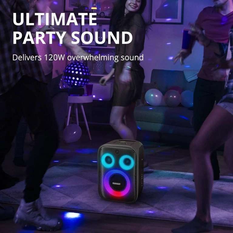 Enceinte Karaoké Party Tronsmart Halo 200 - 120 W avec 1 Microphone Sans Fil - Noir (Stock Europe)