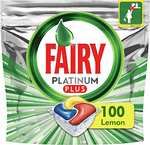 Lot de 100 capsules Lave-Vaisselle Tout-en-1 Fairy Platinum+ Citron