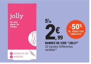 Paquet de 32 bandes de cire Jolly - Différentes variétés (via BDR de 3€)