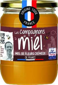 Pot de miel de fleurs crémeux de France "Les compagnons du miel" (Origine 100% France) - 750g