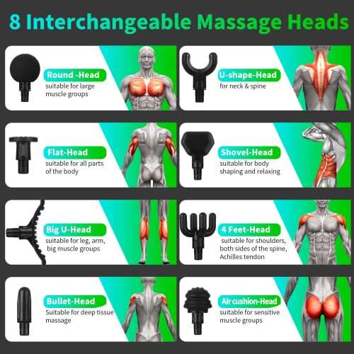 Pistolet de massage musculaire CARECJ avec 8 Têtes de Massage (vendeur tiers)