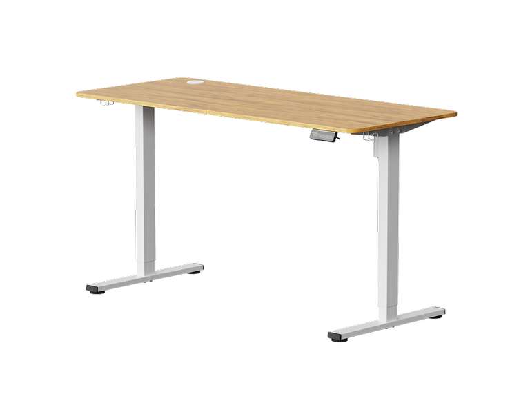 Flexispot Bureau debout électrique avec tiroir réglable en hauteur 122 x 61 cm, blanc bureau et