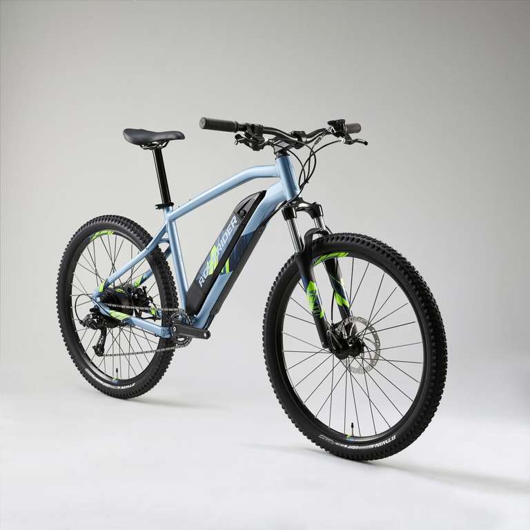 Vélo VTT électrique Rockrider E-ST 100 bleu 27,5" Tailles S à XL