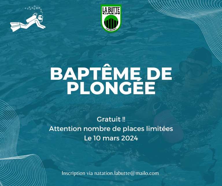 Baptêmes de plongée gratuits - Caen (14), Issoire (63), Belfort (90), Dammarie-lès-Lys (77)