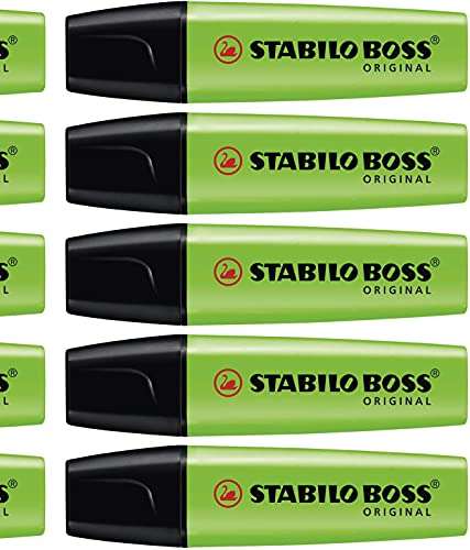 Lot de 10 Surligneurs Stabilo Boss Original - Fluo vert