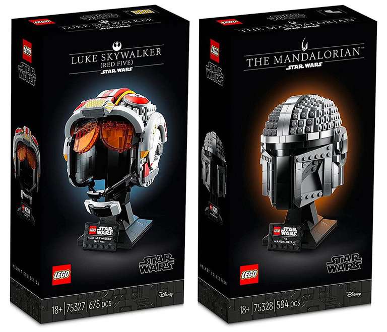 Jouet Lego Star Wars - Le casque Red Five de Luke Skywalker (75327) ou Le casque du Mandalorien (75328)