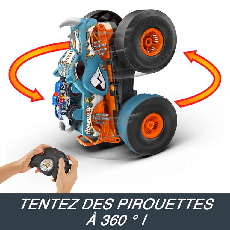 Jouet Radiocommandé Hot Wheels Monster Trucks Coffret Rhinomite Transformable