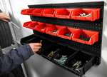 Étagère à Outils avec boites de Rangement Deuba 2X - 30 bacs à Bec Etagère Murale modulable Extensible Garage (Vendeur Tiers)