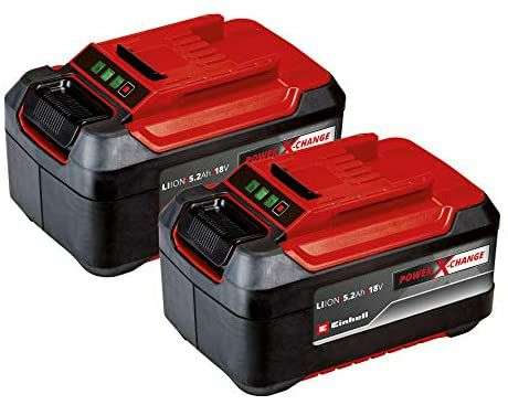 Lot de 2 batteries Einhell Power X Change Plus 18V - 2 x 5,2Ah