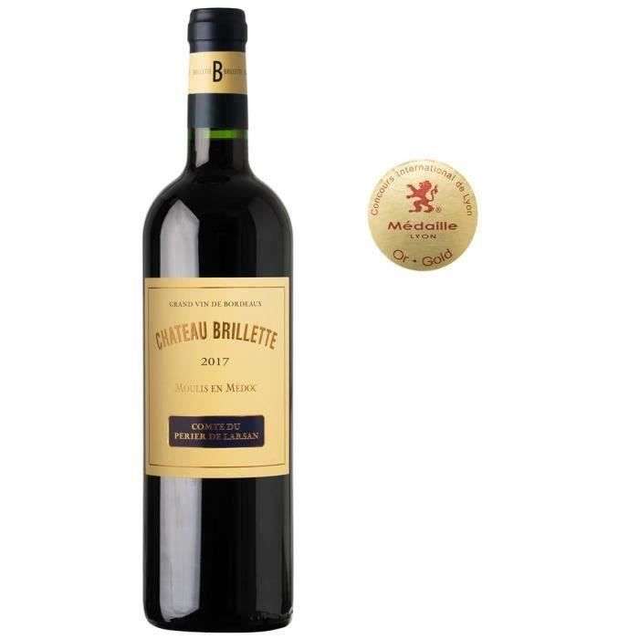 Bouteille de vin rouge bordeaux Château Brillette 2017 Moulis en Médoc - 70 cl