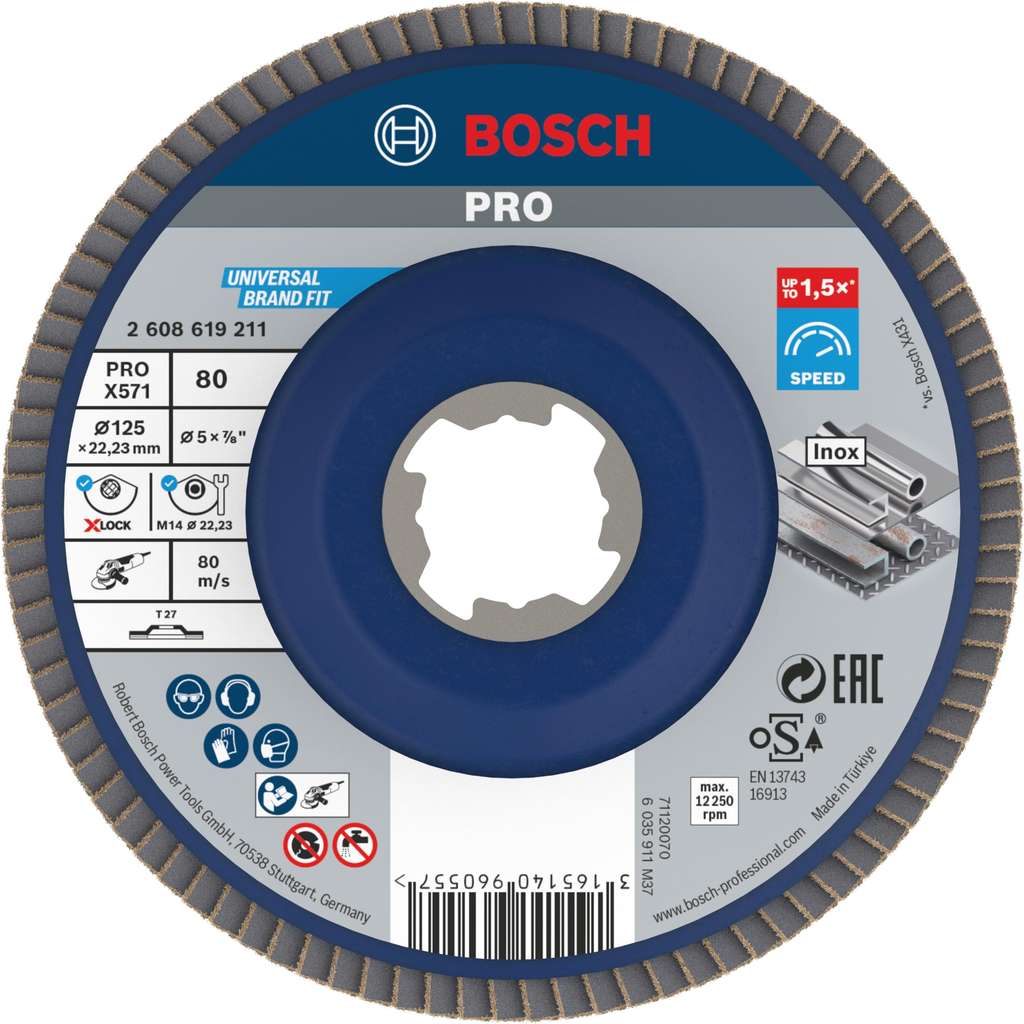 Disque Bosch X-Lock Plateau à Lamelle Métal Ø125 Grain 80 à 2,56€ chez ...