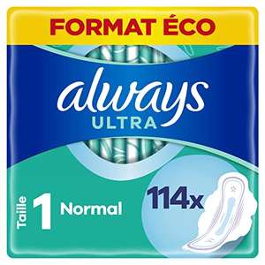 Paquet de 114 serviettes hygiéniques Always Ultra - Taille 1 (12,49€ via abonnement)