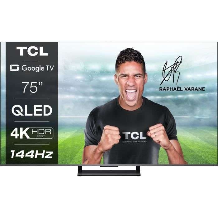 TV 75" TCL 75C731 - 4K, QLED, 144Hz, Dolby Vision iQ, Dolby Atmos, HDMI 2.1, VRR/ALLM, FreeSync Premium, Google TV (via ODR 100€)