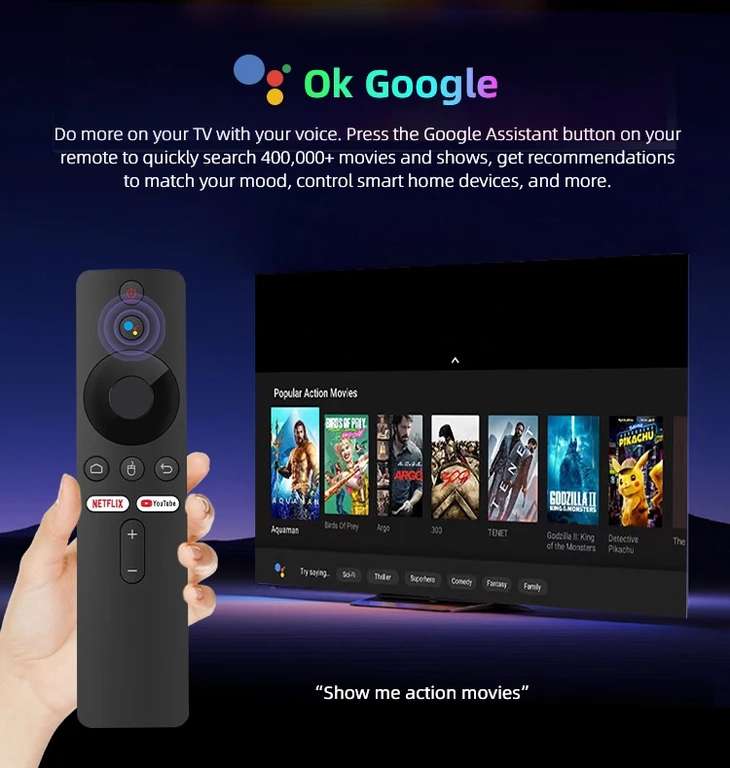 Doyen Stick pour TV, Android 13.0, télécommande vocale, Fire TV Stick, 4K VS Amazon, Q2 TV BOX - G96 H313