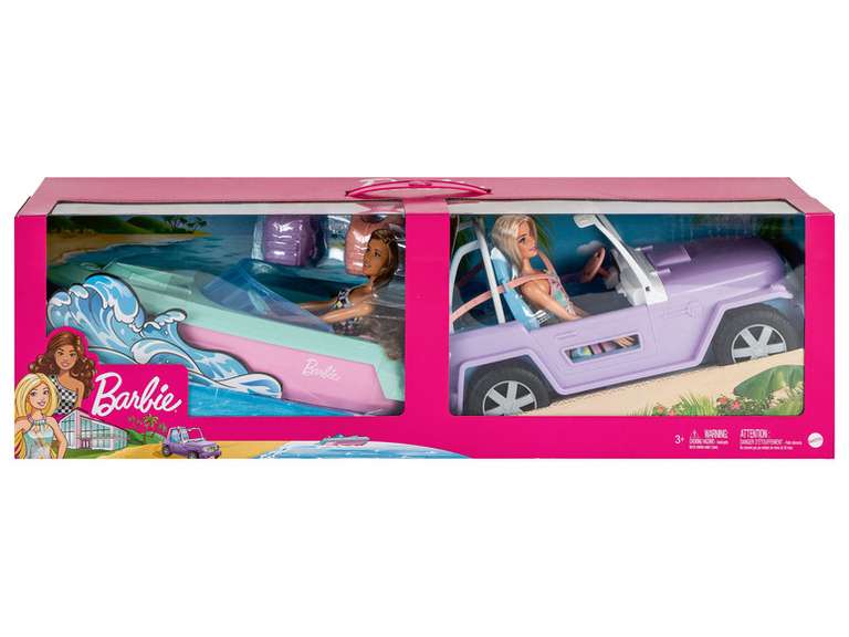 Barbie Coffret bateau et jeep –
