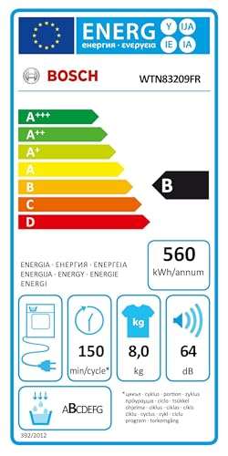 Séche linge condensation BOSCH WTN83209FR