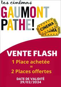 1 place de cinéma achetée = 2 places offertes - Auchan Vélizy (78)
