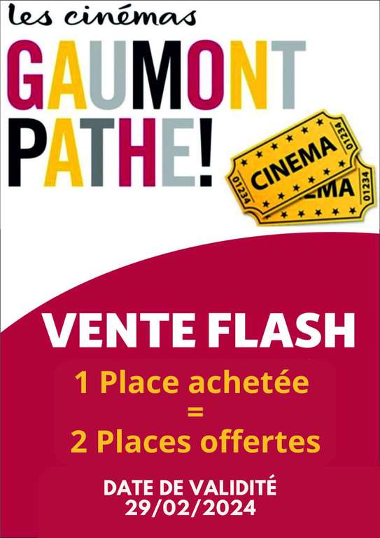 1 place de cinéma achetée = 2 places offertes - Auchan Vélizy (78)