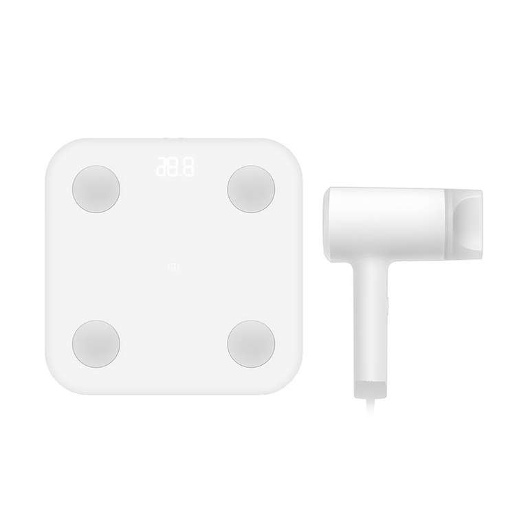Pack Xiaomi : Balance connectée Mi Body Composition Scale 2 + Sèche-cheveux Mi Ionic Hair Dryer