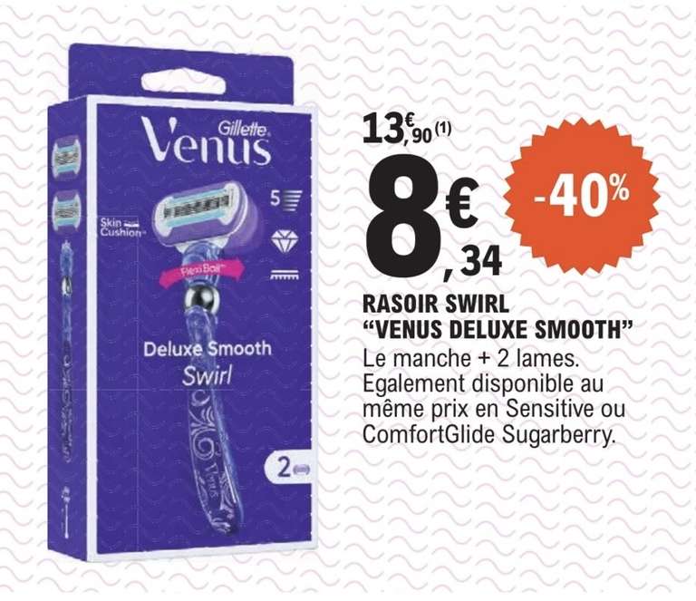 Rasoir Gillette Venus Deluxe Smooth (via ODR 5,56€)