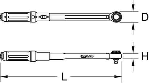 Clé dynamométrique KS Tools ERGOTORQUEprécision 1/4'', 1-5 Nm