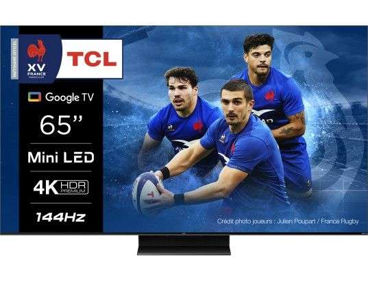 TV 65" TCL 65MQLED80 - 4K UHD, Mini LED, 144Hz Google TV QLED Mini LED (via ODR de 100€)