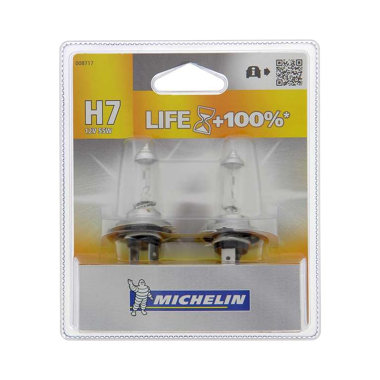 Lot de 2 Ampoules H7 Michelin Life +100% - 12V, 55W (008717)