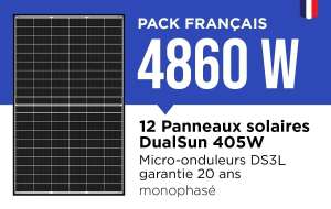 Kit Solaire Autoconsommation 4860W - Micro onduleurs APS, 12 panneaux solaires DualSun de 405Wc (monkitsolaire.fr)