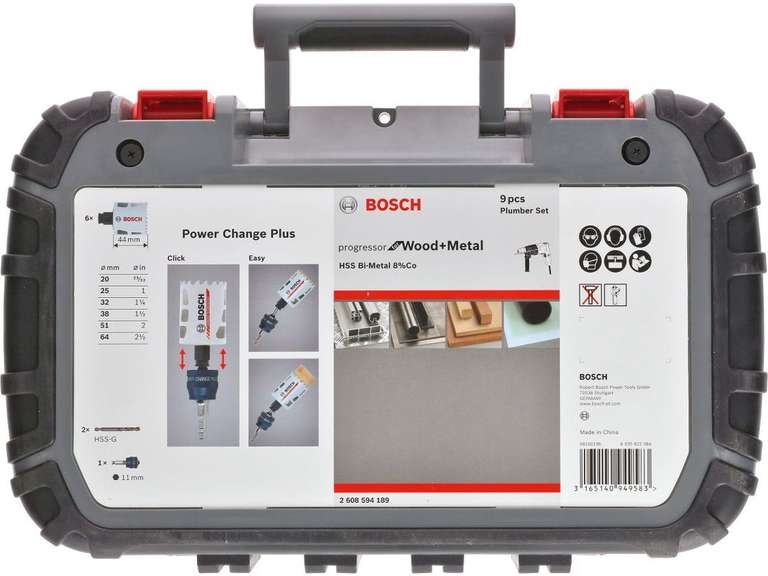 Set de scies cloches Bosch Bim Progressor pour le bois et le métal - 9 pièces
