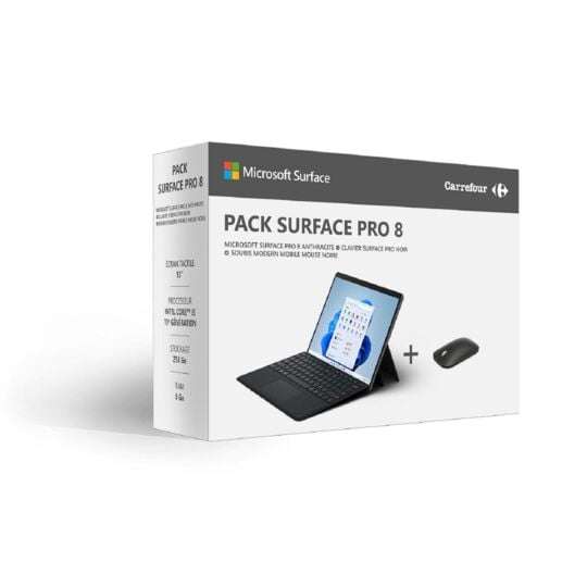 Pack Tablette 13" Microsoft Surface pro 8 - i5, 8 Go de RAM, 256 Go de ROM + Clavier et souris sans fil