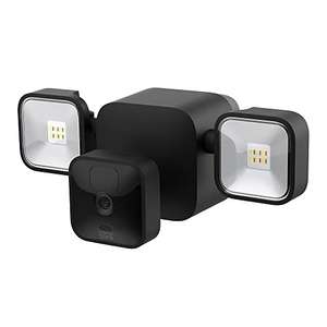 Caméra de surveillance Blink Outdoor + Floodlight Noir - Support avec projecteurs Projecteurs HD sans fil alimenté par piles, 700 lumens