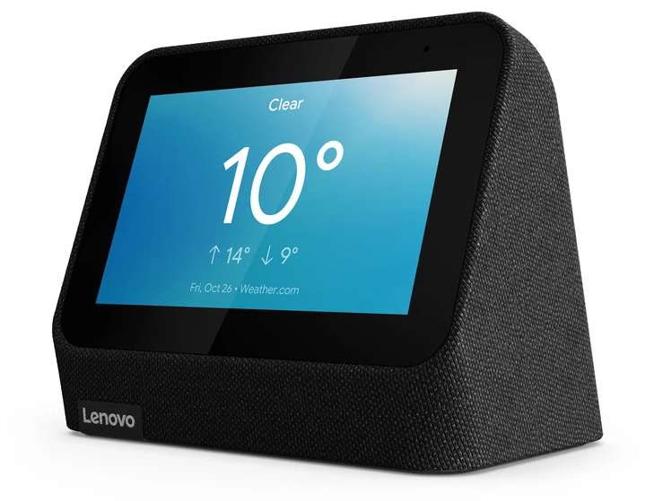 Enceinte sans fil 4" Lenovo Smart Clock 2 - Bluetooth, tactile, LED, Google assistant