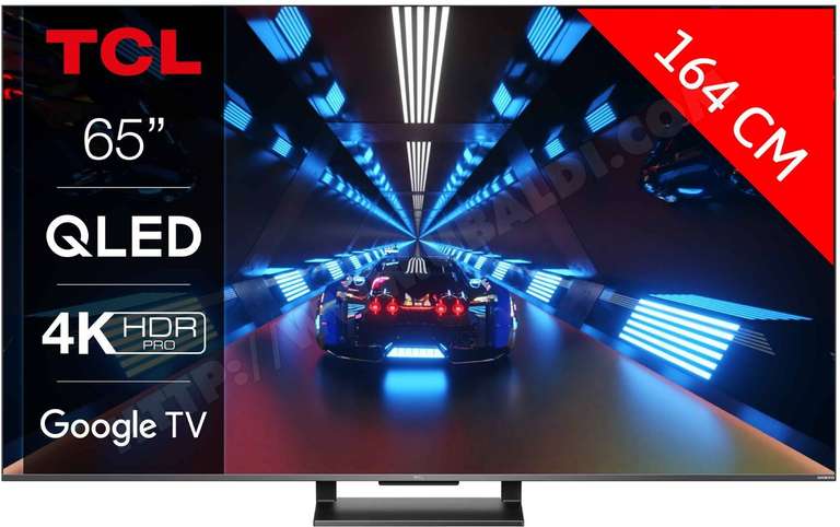 TV 65" TCL 65C731 (2022) - QLED, 4K UHD, 144 Hz, HDR Pro, Dolby Atmos & Vision iQ, HDMI 2.1/eARC, ALLM (via ODR de100€)