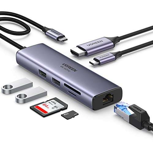 Hub UGREEN Revodok - 7 en 1 Adaptateur USB C vers Multiport USB 100W  Alimenté, USB C Ethernet 4K60Hz HDMI (Via Coupon - Vendeur Tiers) –